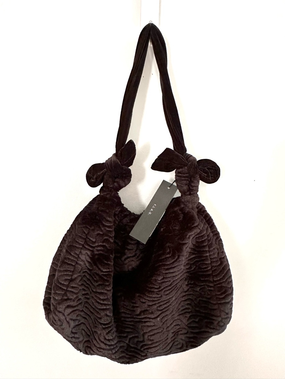F.L.A.G. Collection - Black Velvet Purse, Shoulder Bag, NWT, Bow Details